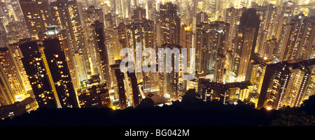 Hong Kong bei Nacht Stockfoto