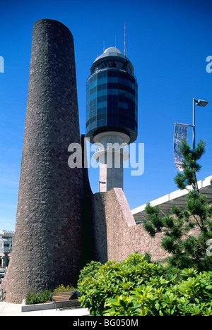 Internationalen Flughafen Vancouver, Richmond, BC, Britisch-Kolumbien, Kanada - Air Traffic Control Tower bei YVR Stockfoto