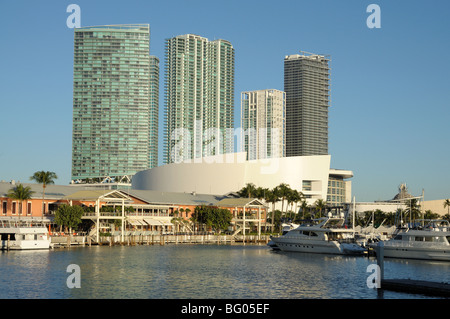 Bayside Blick auf Downtown Miami, Florida USA Stockfoto