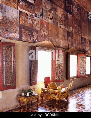 Tempel-Wandbilder des 19. Jahrhunderts an der Wat Bo, Siem Reap, Kambodscha, Indochina, Südostasien, Asien Stockfoto