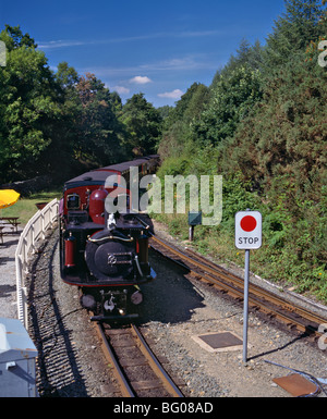 Wieder Eisenbahn bei Tan-y-Bwlch, eröffnet im Jahre 1836 zu Schiefer aus Blaenau Ffestiniog an die Küste, Wales, Vereinigtes Königreich Stockfoto