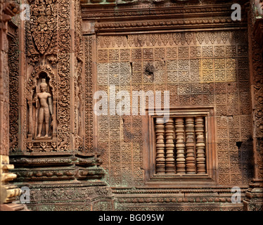 Banteay Srei, stammt aus der zweiten Hälfte des 10. Jahrhundert, Angkor, UNESCO World Heritage Site, Kambodscha, Indochina, Asien Stockfoto