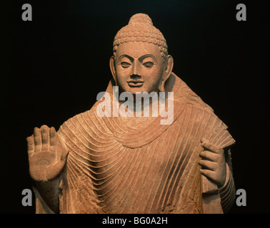 Buddha Skulptur aus der Gupta-Zeit im 5. Jahrhundert von Mathura, Uttar Pradesh, Indien, Asien Stockfoto