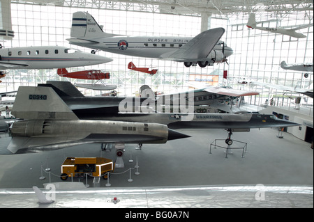 Lockheed T-21 Blackbird auf statische Anzeige in der großen Galerie des Museum of Flight, Boeing Field, Seattle Stockfoto