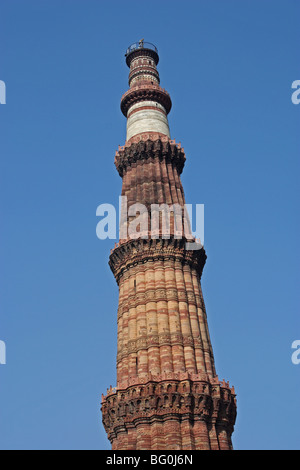 Ansicht der Qutb Minar, Delhi, Indien Stockfoto