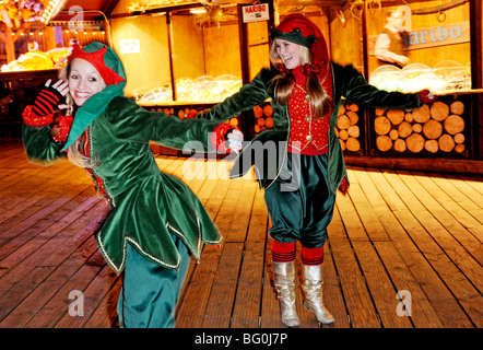 Elfen tanzen, Winter Wonderland, Hyde Park, London, 2009 Stockfoto