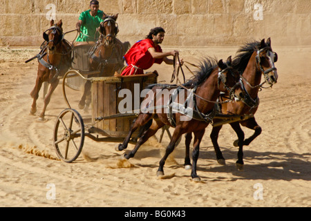 Römische Wagenrennen im Hippodrom, Jerash, Jordanien Stockfoto