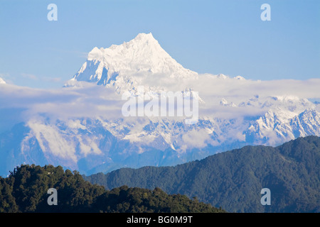 Ansicht des Kanchenjunga, Kangchendzönga Palette, Ganesh Tok Aussichtspunkt, Gangtok, Sikkim, Indien, Asien Stockfoto