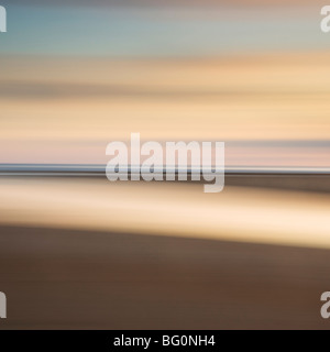 Abstraktes Bild der Ansicht von Alnmouth Strand an der Nordsee, Alnmouth, Northumberland, England, Vereinigtes Königreich, Europa Stockfoto