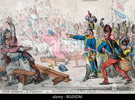 Libertè ein la Francois zu verlassen! oder Buonaparte schließen die Farce der Egalité, in Saint-Cloud bei Paris 10. November 1799 Stockfoto