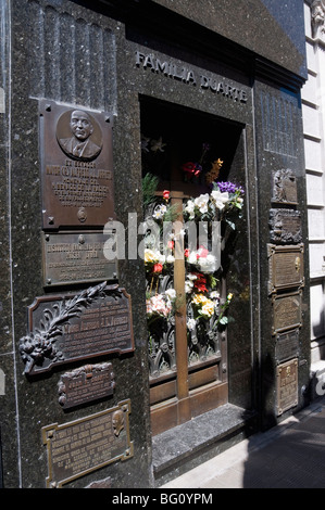 Grab von Eva Perón (Evita), Cementerio De La Recoleta Friedhof in Recoleta, Buenos Aires, Argentinien, Südamerika Stockfoto