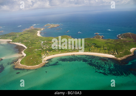 Luftaufnahme von St. Martins, Isles of Scilly, Cornwall, Vereinigtes Königreich, Europa Stockfoto