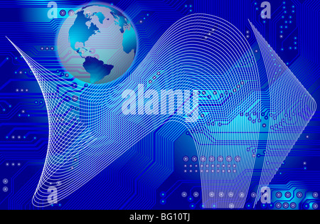 Abstraktes Bild - Technologie abstrakt - globale Kommunikation Stockfoto