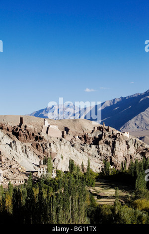 Ansicht von Basgo Gompa (tibetisch-buddhistischen Kloster) in Ladakh, indischen Himalaya. Stockfoto