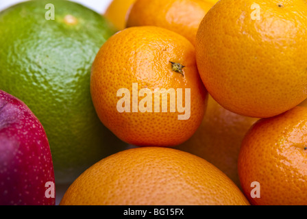 Frisches Obst orange Apfel grapefruit Stockfoto