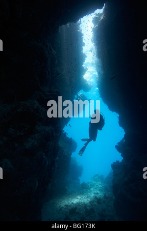 Taucher im Unterwasser-Höhle Stockfoto
