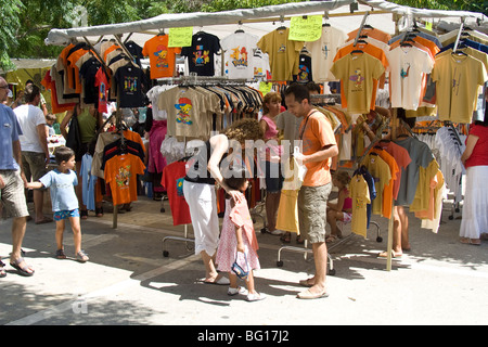 Markt, Plaça De La Esplanada, Mahón, Menorca, Spanien. Stockfoto