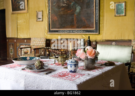 Innere des Speisesaal in Cormatin Schloss in Frankreich Stockfoto