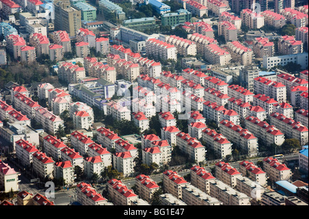 Luftaufnahme des Gehäuse-Wohnanlage in Pudong-Area von Shanghai, China, Asien Stockfoto