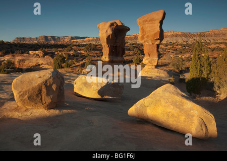 Vier Brüder Hoodoos, Teufels Garden State Park, Utah Stockfoto