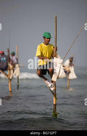 Stelzenfischer in Koggala, Sri Lanka Stockfoto