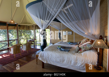 Der River Club Lodge, Zambesi River, Sambia, Afrika Stockfoto