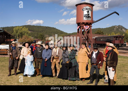 1880 Train Station, Hill City, Black Hills, South Dakota, Vereinigte Staaten von Amerika, Nordamerika Stockfoto