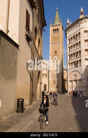 Duomo (Kathedrale) Glockenturm und Baptisterium, Parma, Emilia-Romagna, Italien, Europa Stockfoto