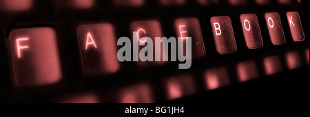 Computer Tastatur Rechtschreibung Facebook Stockfoto