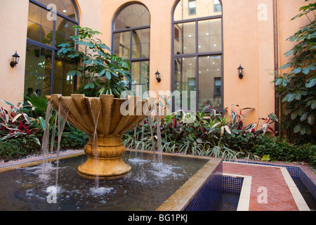 Pflanzen- und Brunnen in einem neuen Stil Hof in China Stockfoto