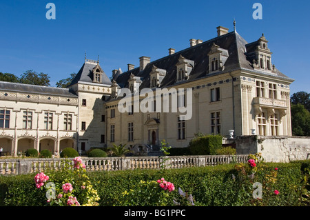 Das 15. Jahrhundert Schloss Breze, Maine-et-Loire, Loire-Tal, Frankreich, Europa Stockfoto