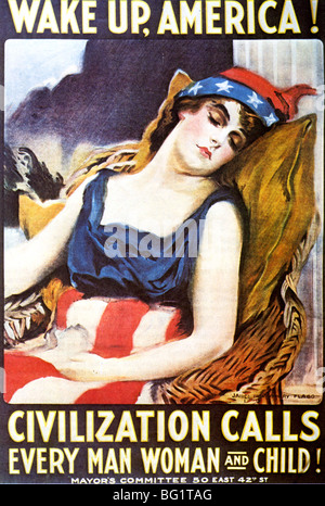 AMERIKANISCHE Erster Weltkrieg recruiting Plakat entworfen von James Montgomery Flagg in 1917. Stockfoto