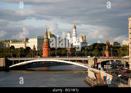 Blick auf den Kreml und die Moskwa, Moskau, Russland, Europa Stockfoto