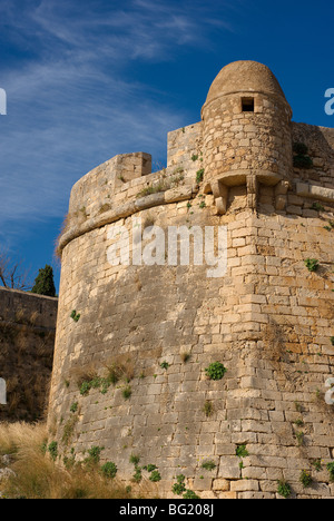 Außenwand Rethymnon Fortezza Kreta Griechenland Stockfoto