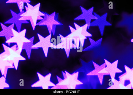 Abstrakte Sterne auf schwarzem Hintergrund Stockfoto