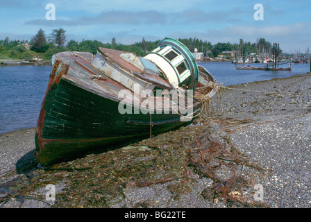Haida Gwaii (Queen Charlotte Islands), Northern BC, British Columbia, Kanada - Schiffbruch auf Strand, Masset Hafen, Insel, Graham Stockfoto