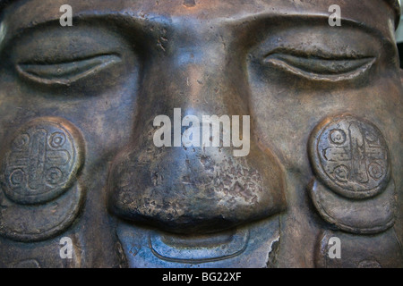 Aztekische Colassal Skulptur von Coyolxauhqui Nationalmuseum für Anthropologie Ausstellung in Mexiko-Stadt Stockfoto