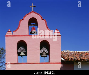 Kalifornien - Mission la Purisima in La Purisima Mission State Historic Park in der Nähe von Lompoc Glockenturm. Stockfoto