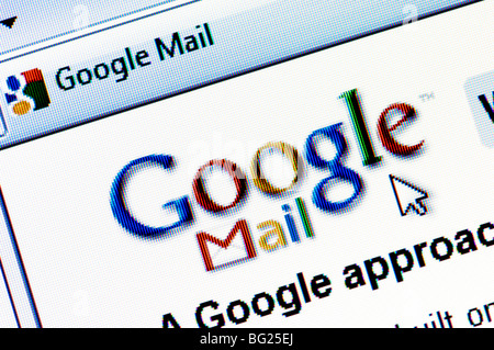 Screenshot der Google Mail-Website (aka GMail) - der kostenlosen e-Mail-Dienst ausführen von Internet-Giganten Google. Nur zur redaktionellen Verwendung. Stockfoto