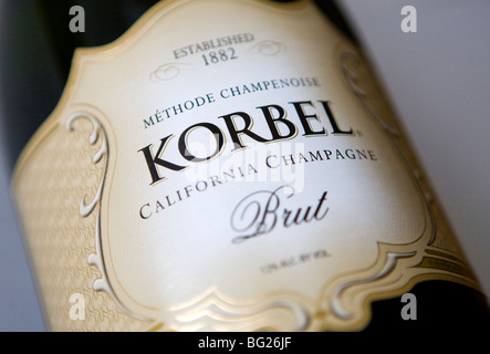 Flaschen Champagner. Kalifornien Kalifornien Sekt Entscheidungsträger sind derzeit der einzige Hersteller in der Welt außerhalb der Region Champagne in Frankreich, dass ihr Produkt "Champagne" nennen kann, solange Sie den Speicherort auf dem Etikett hergestellt wurde, Stockfoto