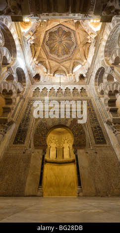 Bucht vor der Mihrab, Mezquita von Córdoba, Andalusien, Spanien Stockfoto