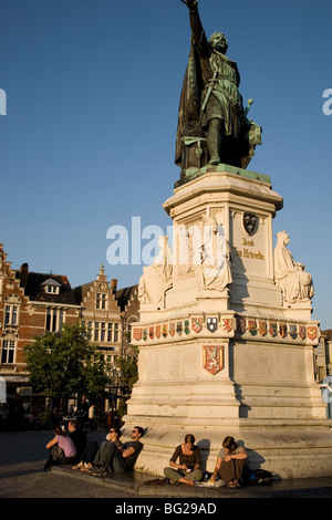 Jacob Van Artevelde, Vrijdag Markt-Marktplatz, Gent, Belgien Stockfoto