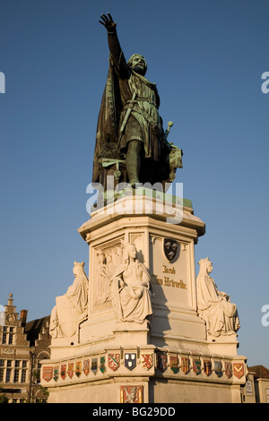 Jacob Van Artevelde, Vrijdag Markt-Marktplatz, Gent, Belgien Stockfoto