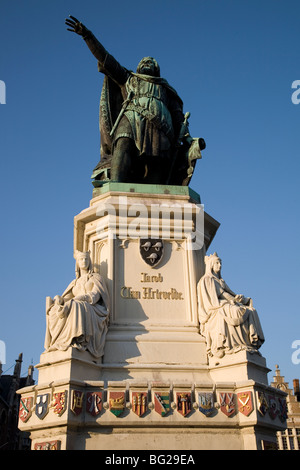 Jacob Van Artevelde, Vrijdag Markt - Marktplatz, Gent, Belgien, Europa Stockfoto