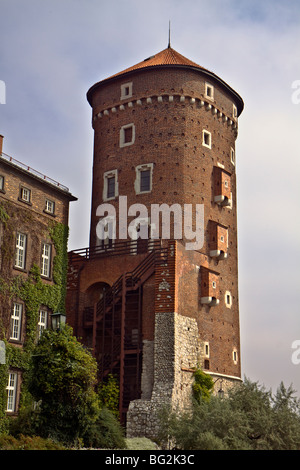 Sandomierz-Turm, einer der drei Schloss Wawel Verteidigungstürme Stockfoto