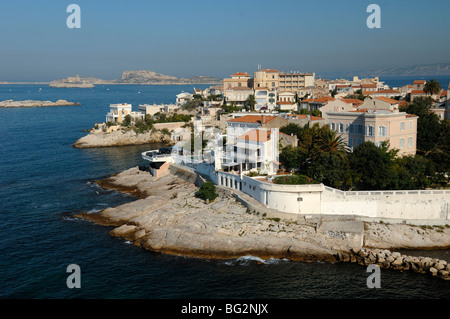 Endoume Headland, Anse de la Fausse Monnaie, Mittelmeerküste, Corniche, Malmousque und Frioul Islands, Marseille, Provence, Frankreich Stockfoto