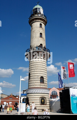 Leuchtturm in Warnemünde, Deutschland Stockfoto