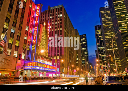 Die Radio City Music Hall Christmas Lights Stockfoto