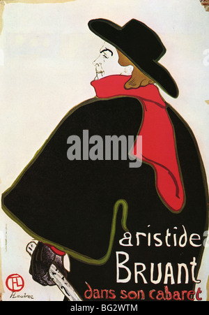 Henri de Toulouse-Lautrec Affiche - Poster Aristide Bruant Dans Son Kabarett Stockfoto