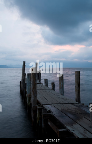 Anlegestelle von Panajachel am Lake Atitlan, Guatemala. Stockfoto